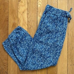POLO Ralph Lauren Girls Size 5 Floral Patterned Soft Pants / Joggers Blue White
